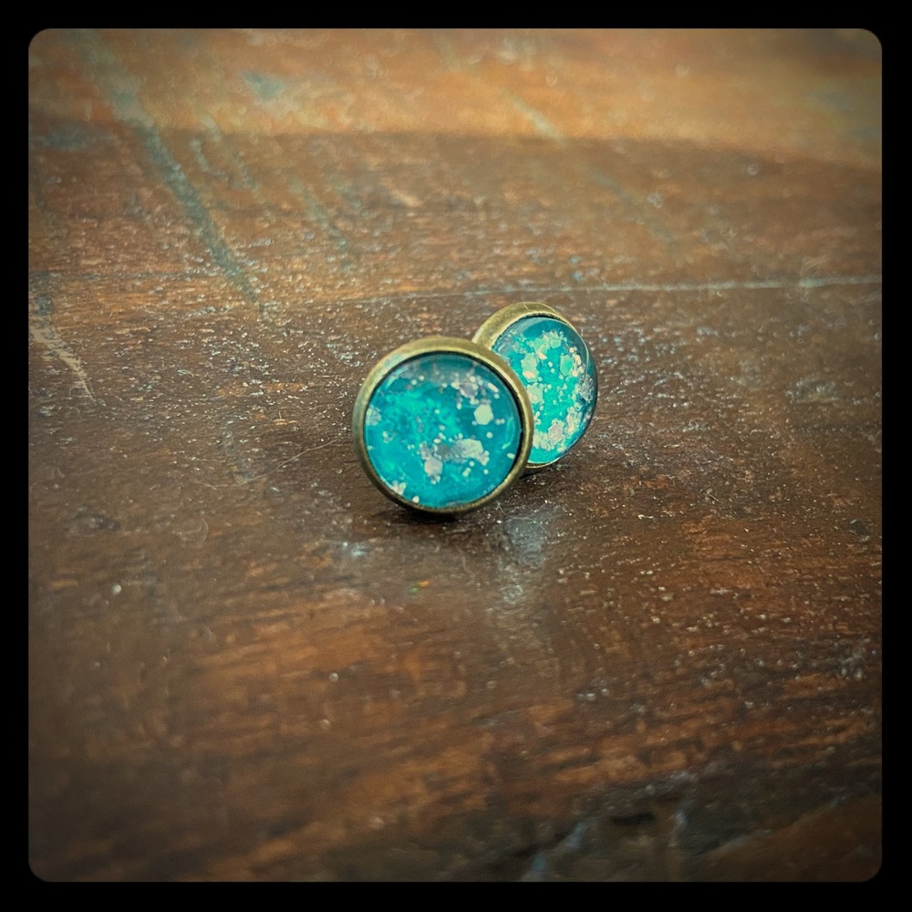 Handmade sparkly glass earrings